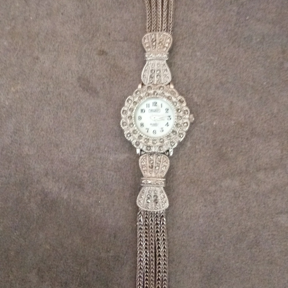 Art Deco Style Marcasite Bows Mayfair Quartz Watch